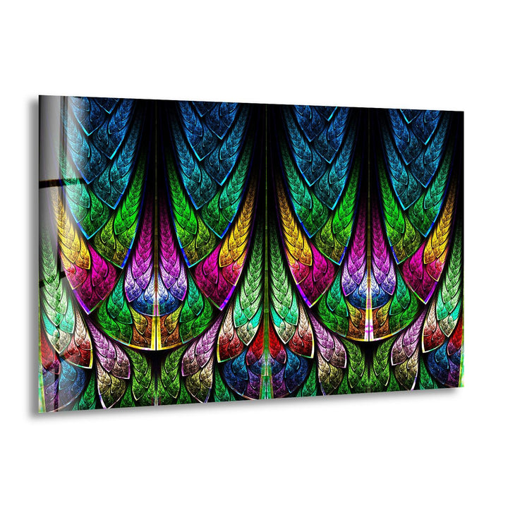 Fractal Stained Window Glass Wall Art