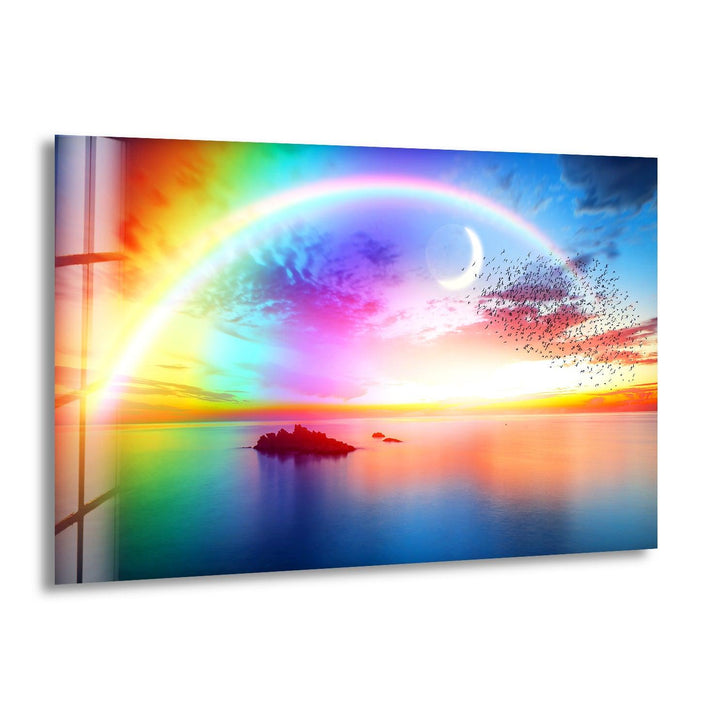 Rainbow Over The Sea Glass Wall Art large glass photo prints, glass wall photos