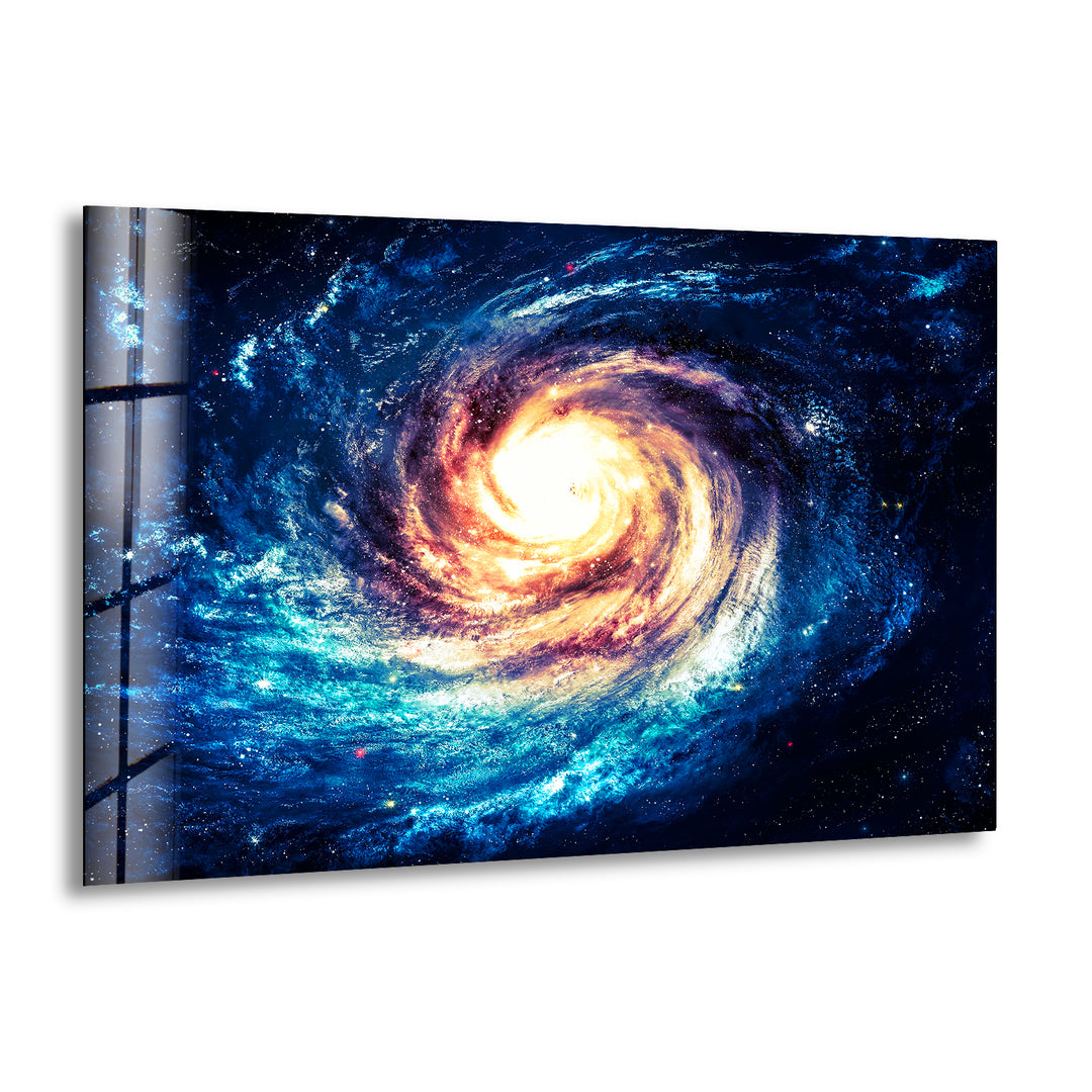 Galaxy With Stars Glass Wall Art, print on glass, glass printed photos