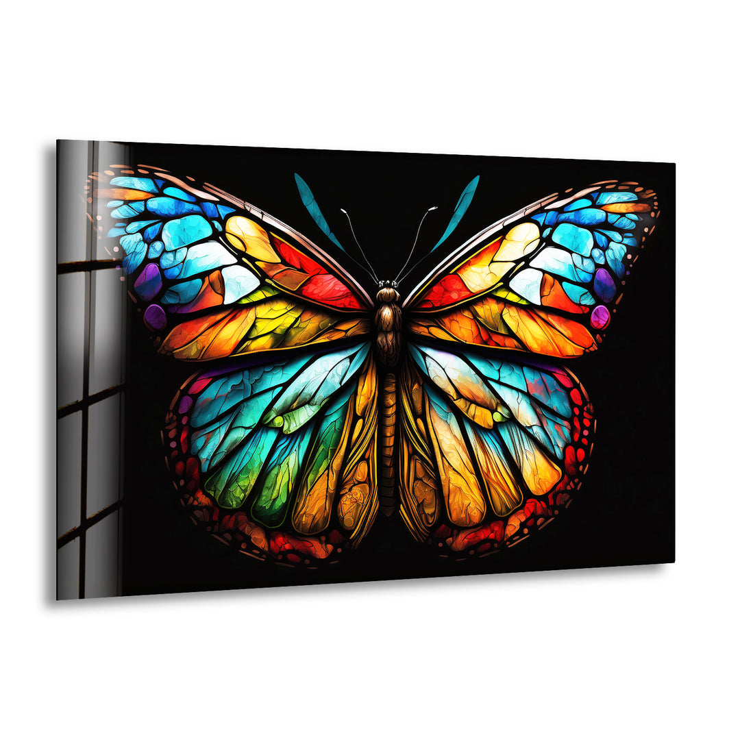 Colored Butterfly Glass Wall Artstained glass wall art, stained glass wall decor