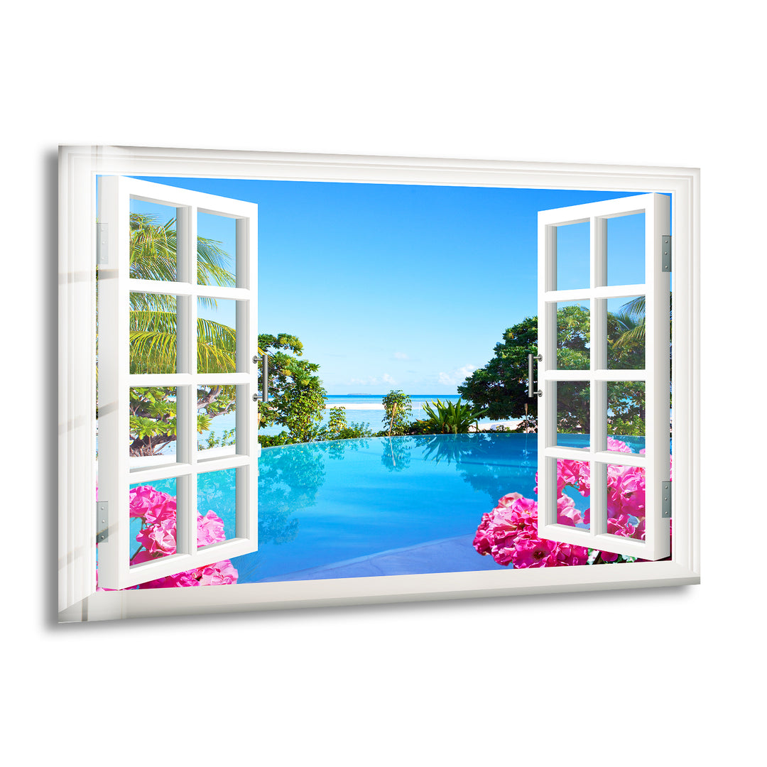 Ocean View Window Glass Wall Art glass pictures for Wall, glass prints wall art