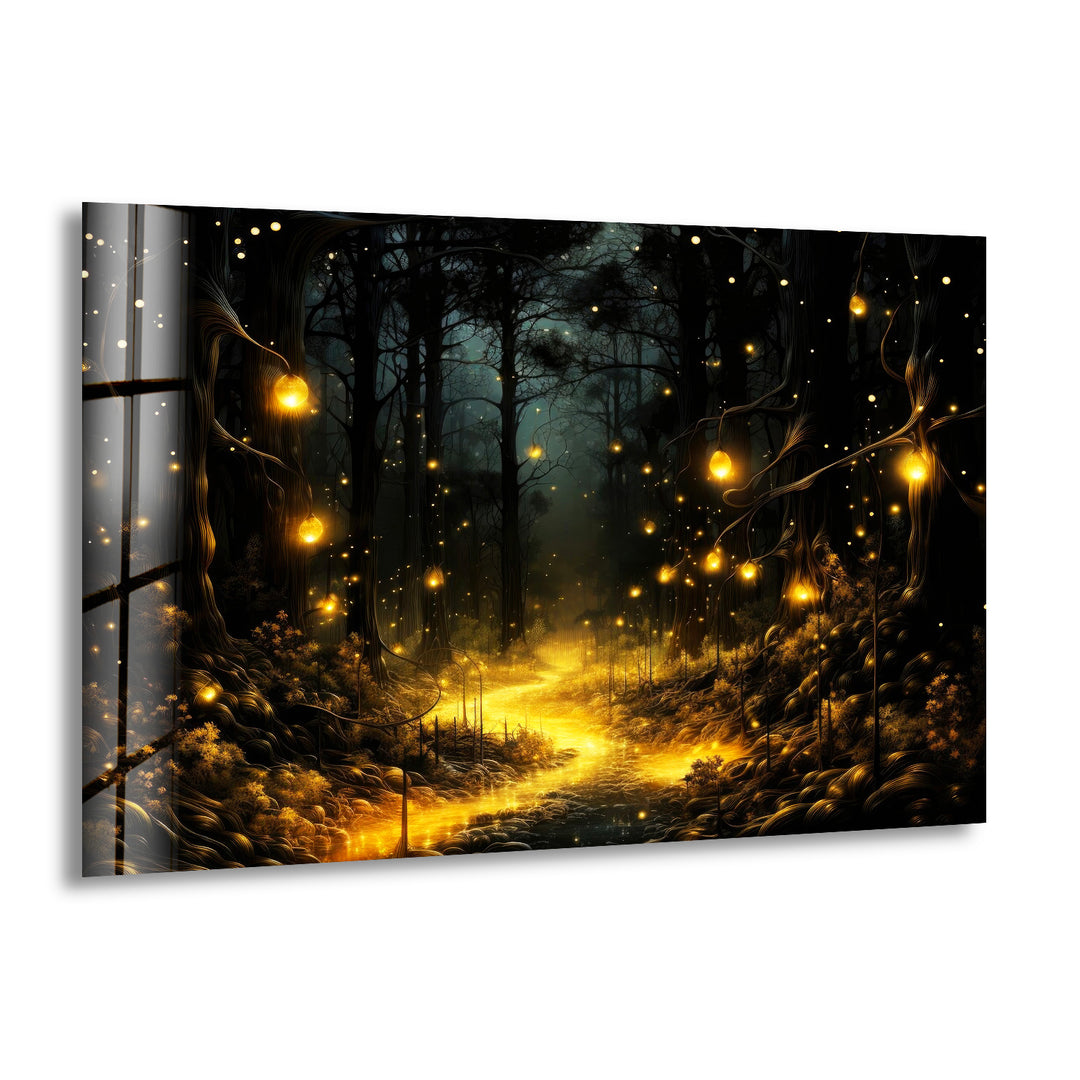 Light In The Forest Glass Wall Art glass art painting, glass art for the Wall