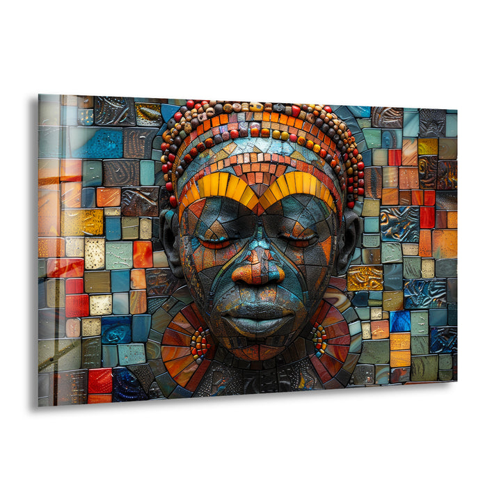 Colorful Mosaic Head Cool Wall Art & Glass Printing