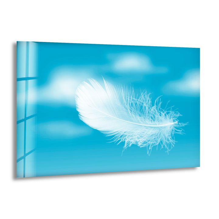 White Feather Cool Art Prints & Glass Wall Decor