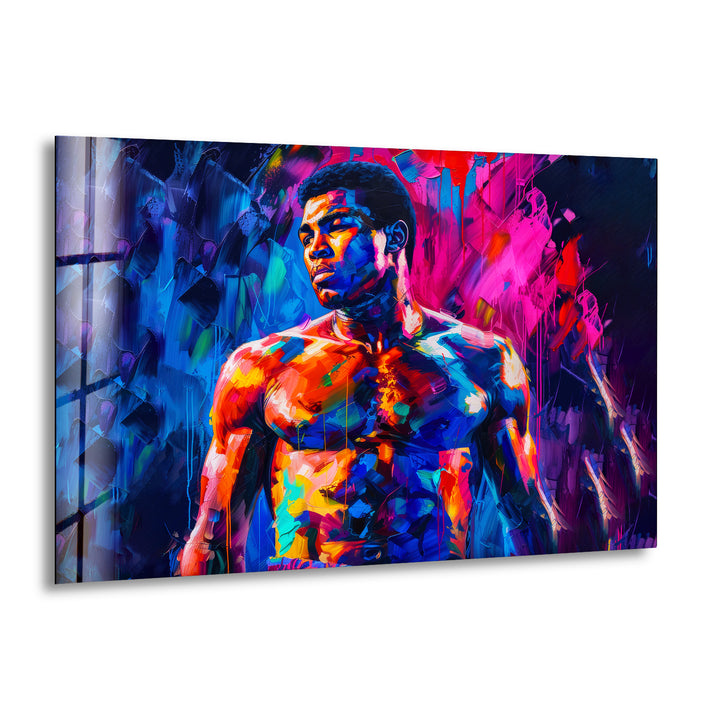 Muhammed Ali Painting Glass Wall Pictures | Artistic Wall Decor