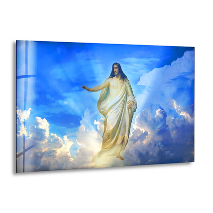 Jesus on Heaven Glass Photo Prints