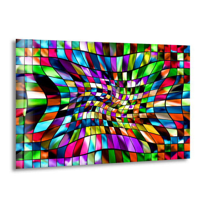 Mix Colors Fractal Art Glass Wall Art