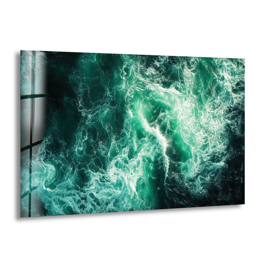 Green Abstract Glass Wall Art large glass photo prints, glass wall photos