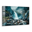 Majestic Mountain & Waterfall Glass Wall Art