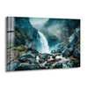 Majestic Mountain & Waterfall Glass Wall Art