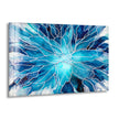 Stained Silver and Blue Flower Glass Wall Art