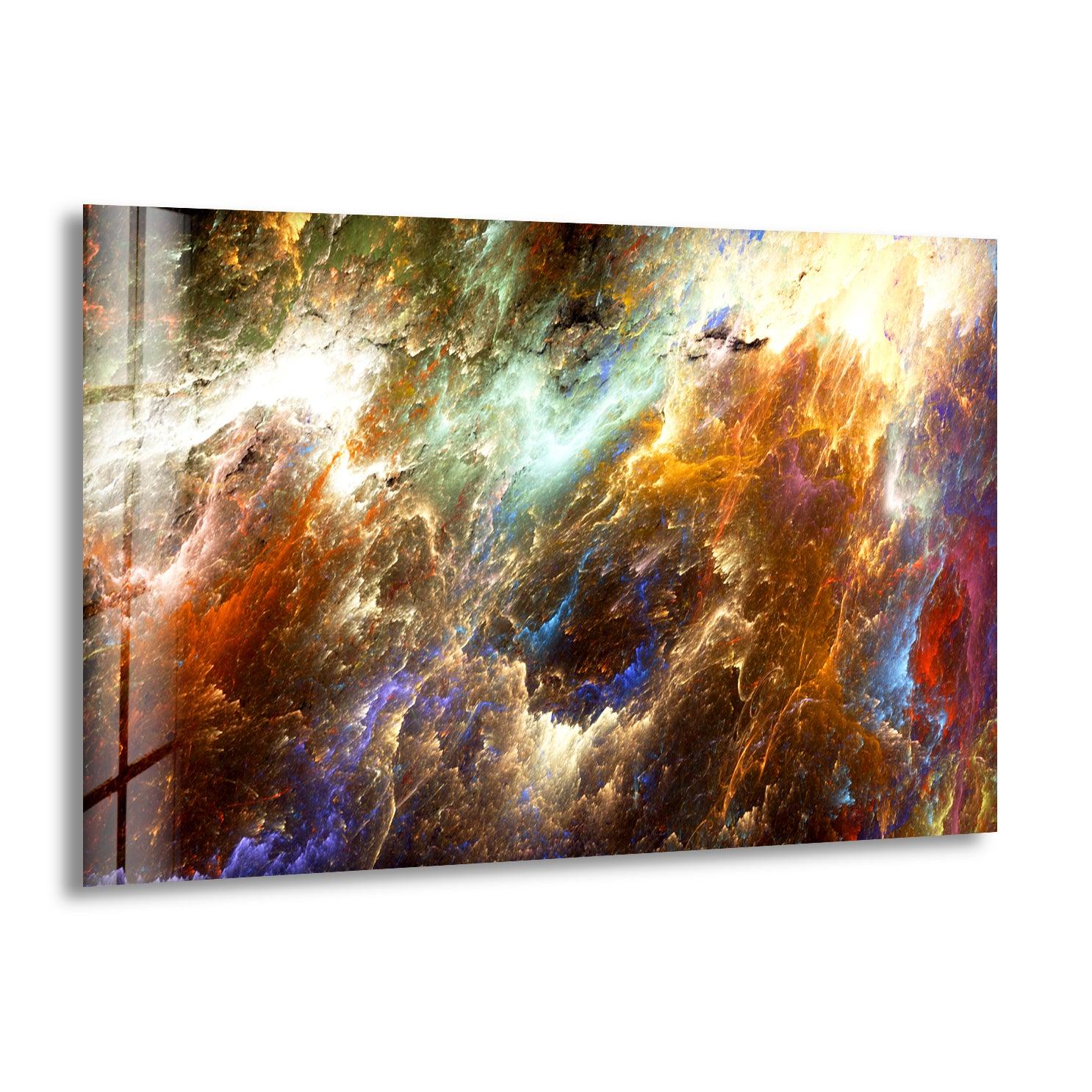 Storm Lightning Abstract Glass Wall Art