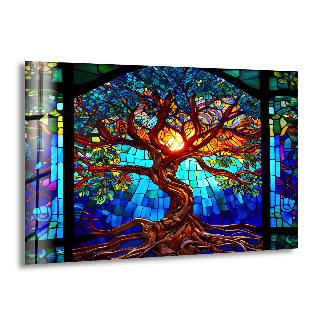 Stained Tree Glass Wall Art art glass wall art, glass wall art pictures