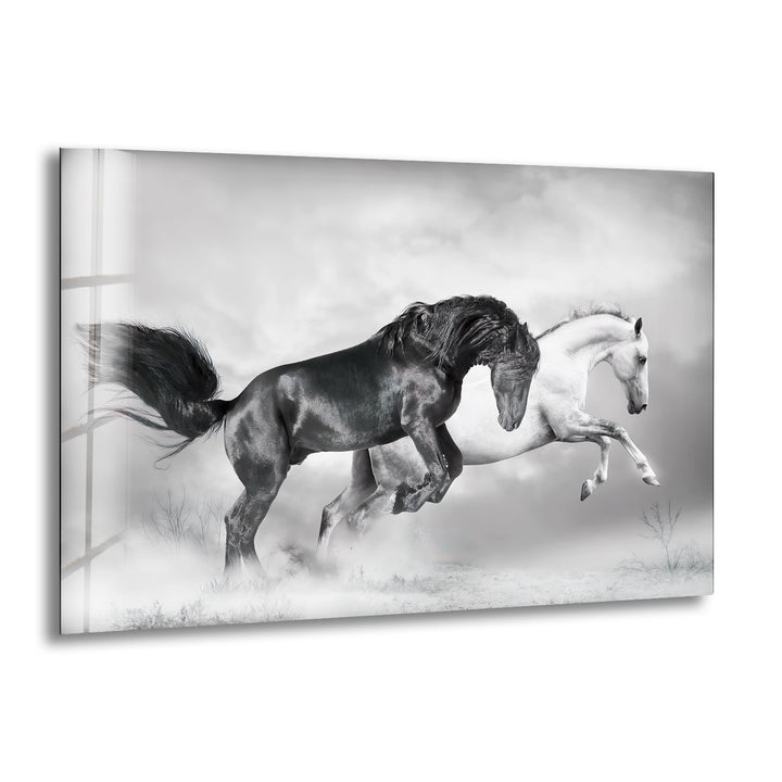 Wild Horses Running Glass Wall Art custom glass photo prints, large glass prints