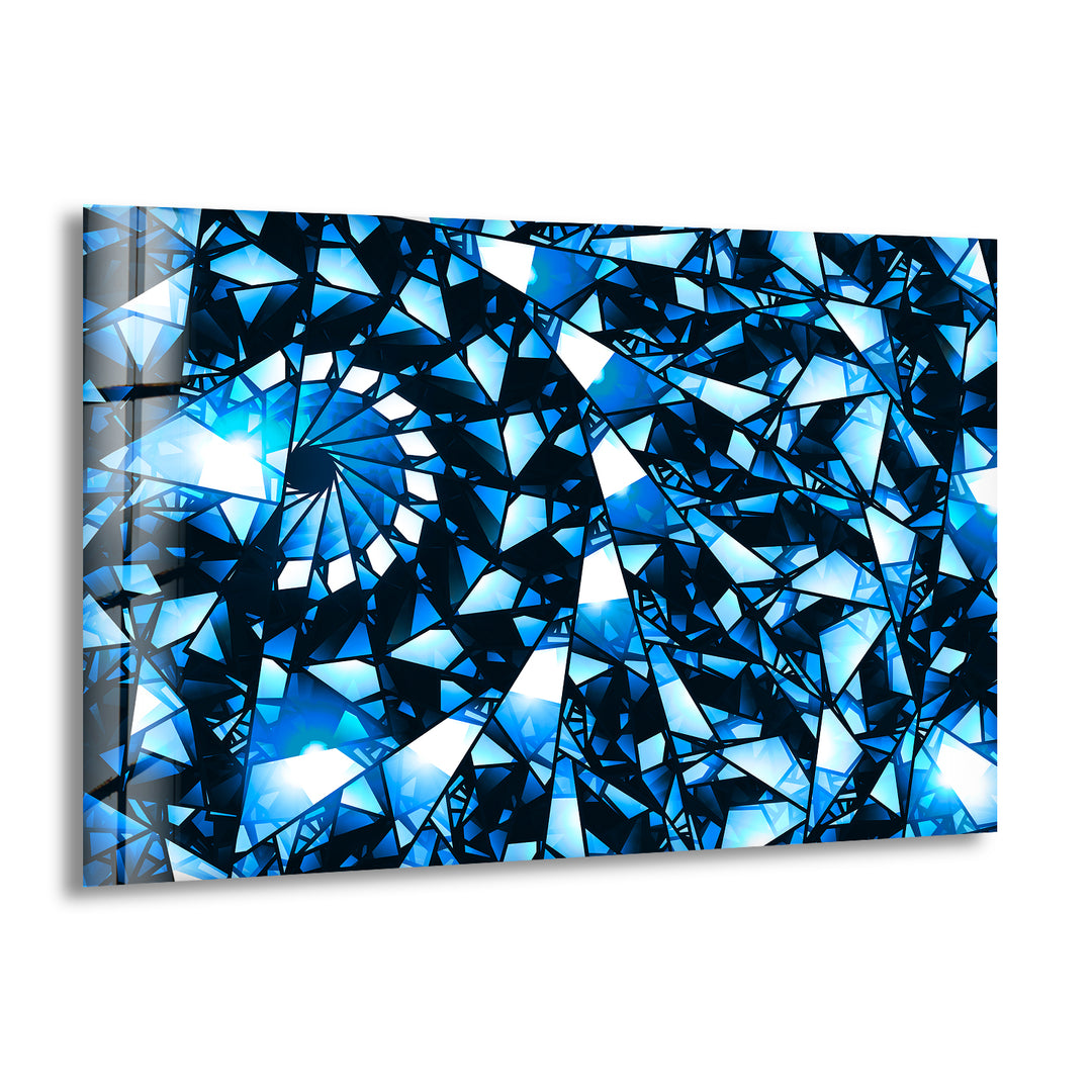 Blue & Black Stained Glass Wall Art glass image printing, glass prints from photos