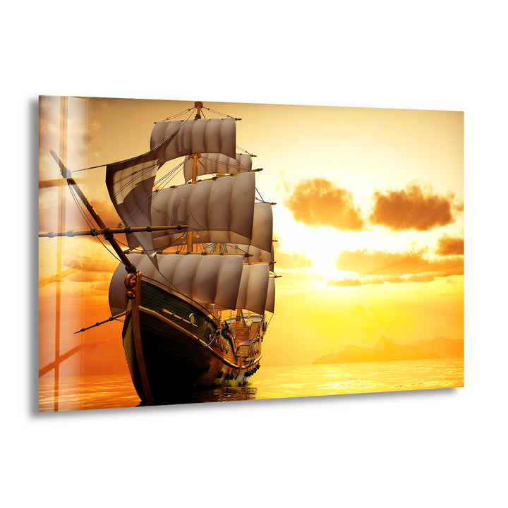 Sailer and Sunset Glass Wall Art custom glass photo prints, large glass prints