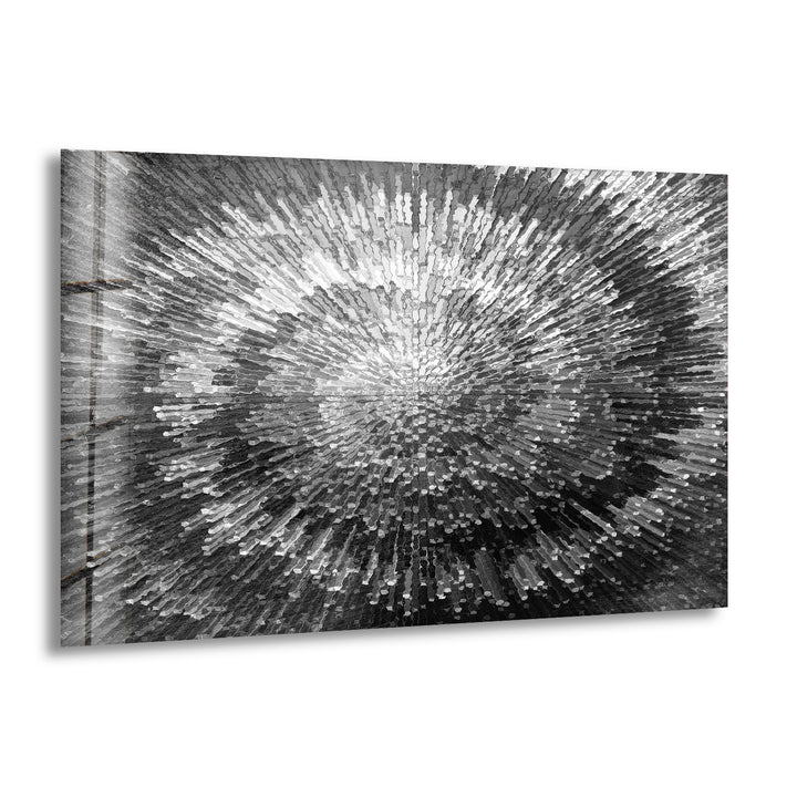 Round Silver Abstract Glass Wall Art