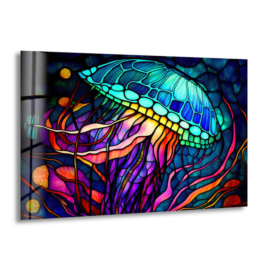 Colored Starfish Glass Wall Art glass pictures for Wall, glass prints wall art