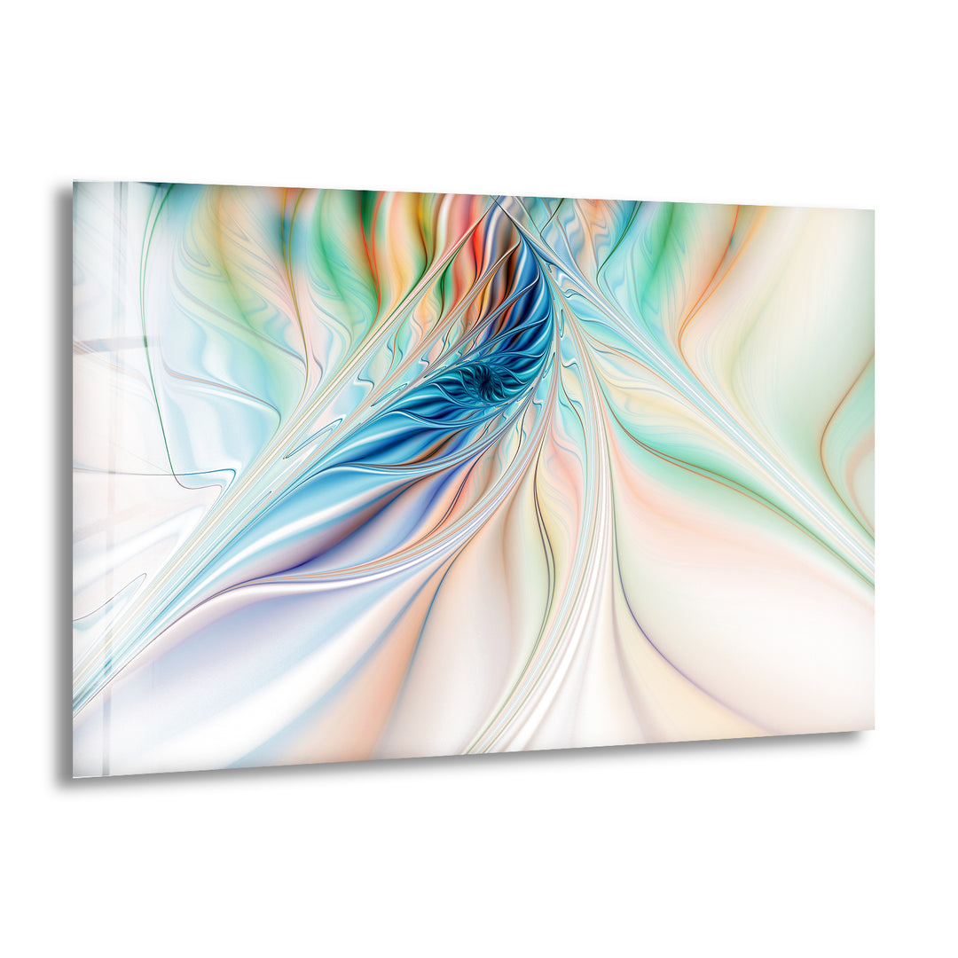 Fantasy Fractal Design in Pastel Orange Glass Prints