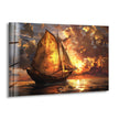 Sail Boat Tempered Glass Wall Art