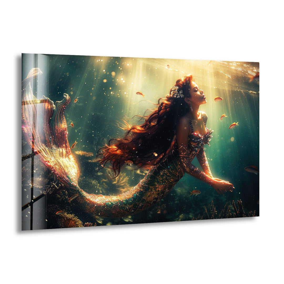 Shiny Mermaid Glass Wall Art art glass wall art, glass wall art pictures