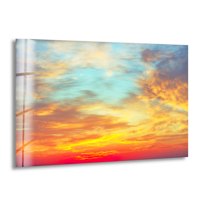 Colorful Sky Landscape Glass Wall Art photo print on glass, prints on glass wall art