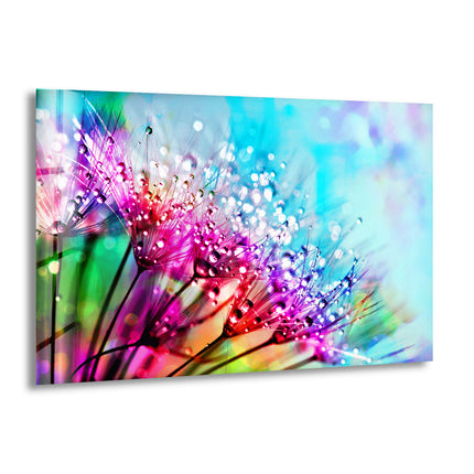 Flower Dandelion Glass Wall Art