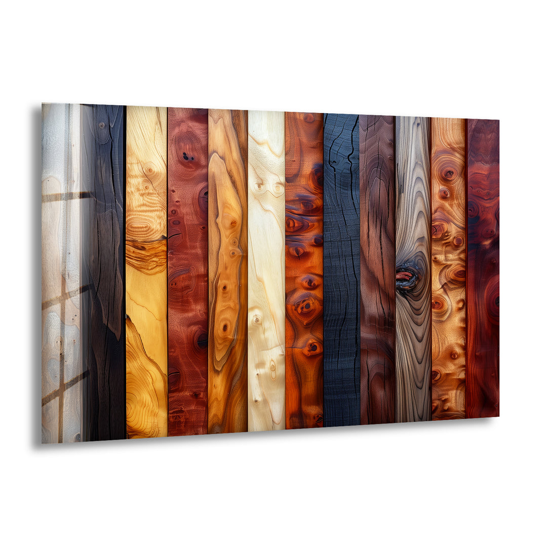 Colored Wooden Patterns Glass Wall Art Glass Printing Wall Art, Print photos on glass
