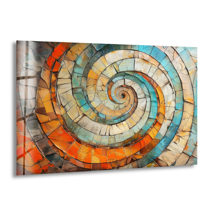 Wood Spiral Glass Wall Art print picture on glass, Tempered Glass Wall Art