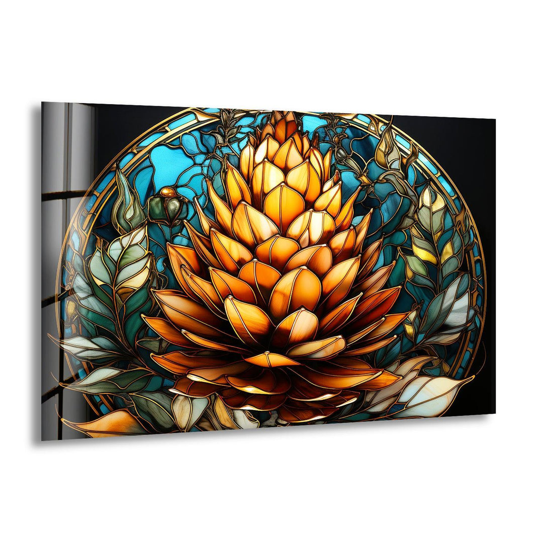 Stained Pine Cone Glass Wall Art glass image printing, glass prints from photos