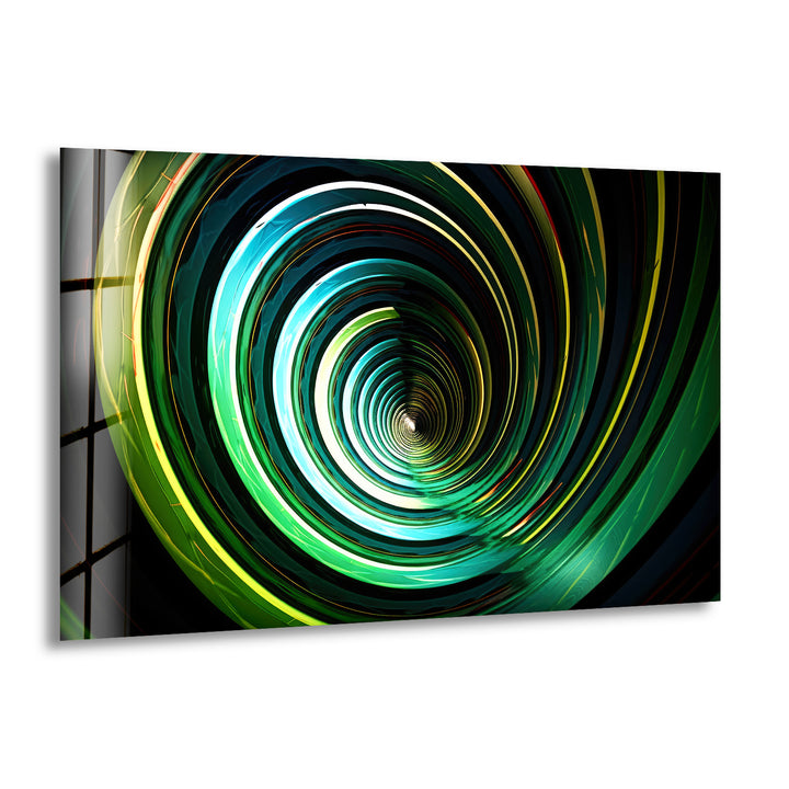 Fantastic green and yellow Circles Glass Wall Art