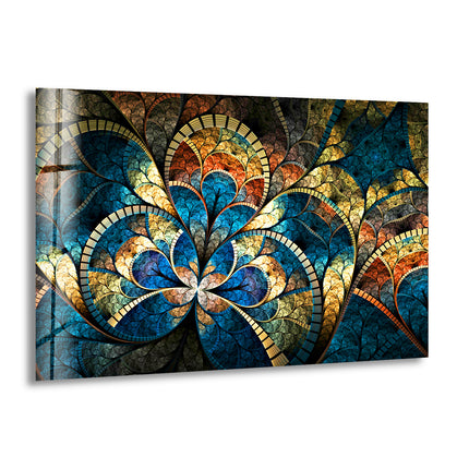 Dark Abstract Flower Glass Wall Art