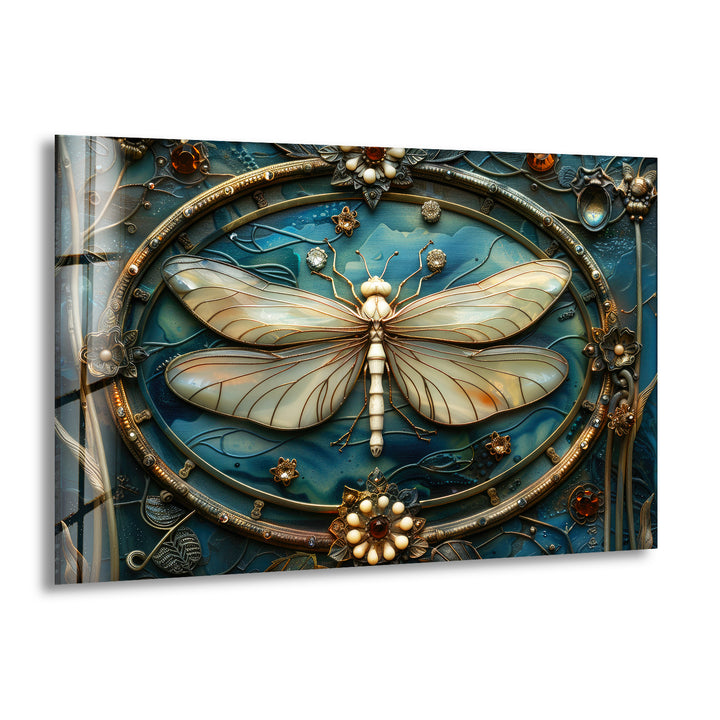 Vintage Dragonfly Glass Wall Art glass photo prints, glass picture prints