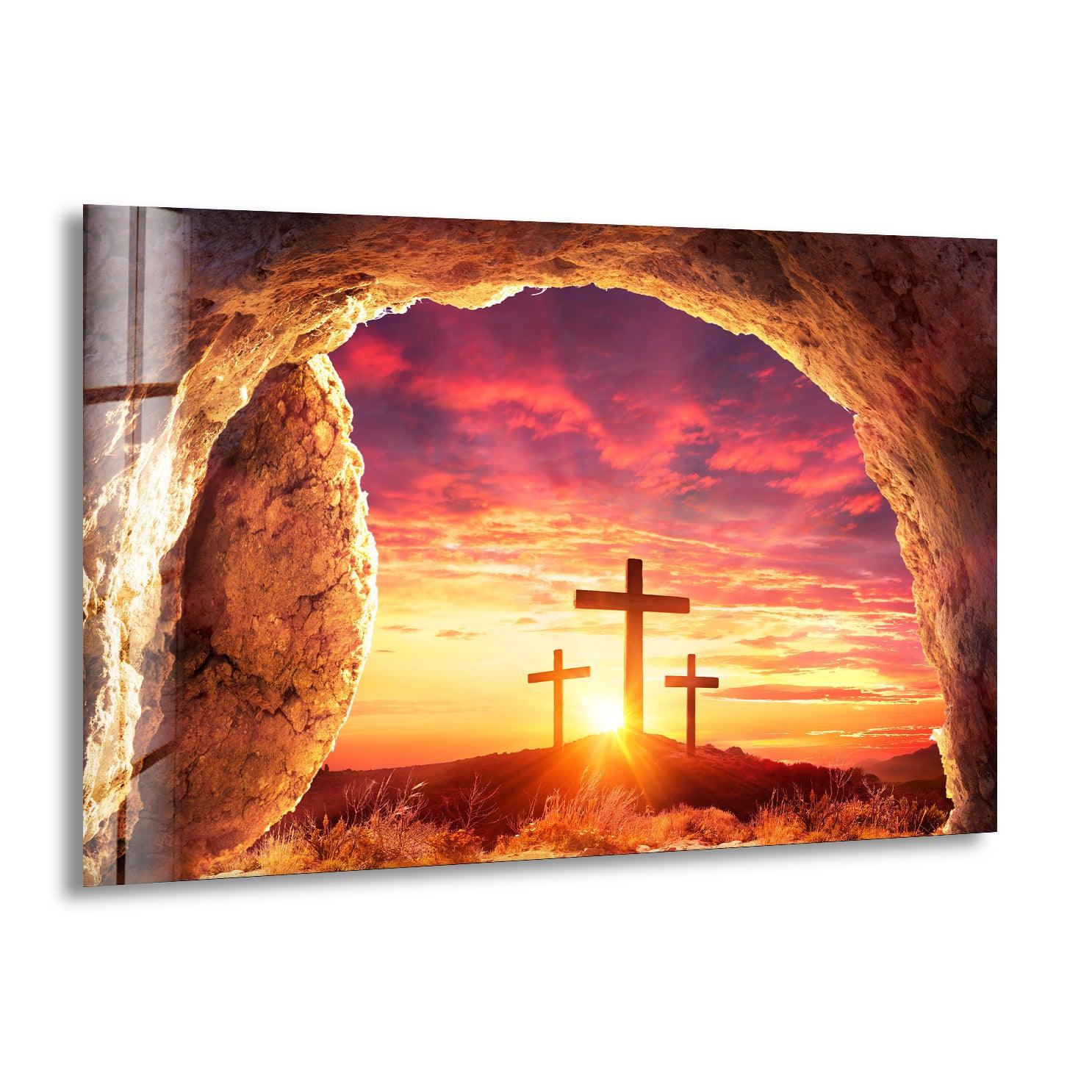 Christian Cross Glass Printing Wall Arts