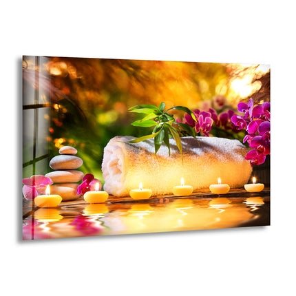 Zen Spa Stones Relax Glass Printing Wall Arts 