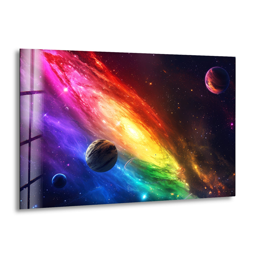 A Vibrant Galaxy Glass Wall Art, print picture on glass, Tempered Glass Wall Art