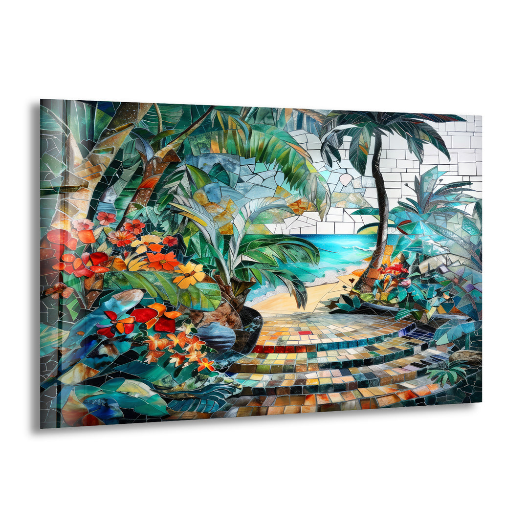 Tropical Summer Mosaic Glass Wall Art stained glass wall art, stained glass wall decor