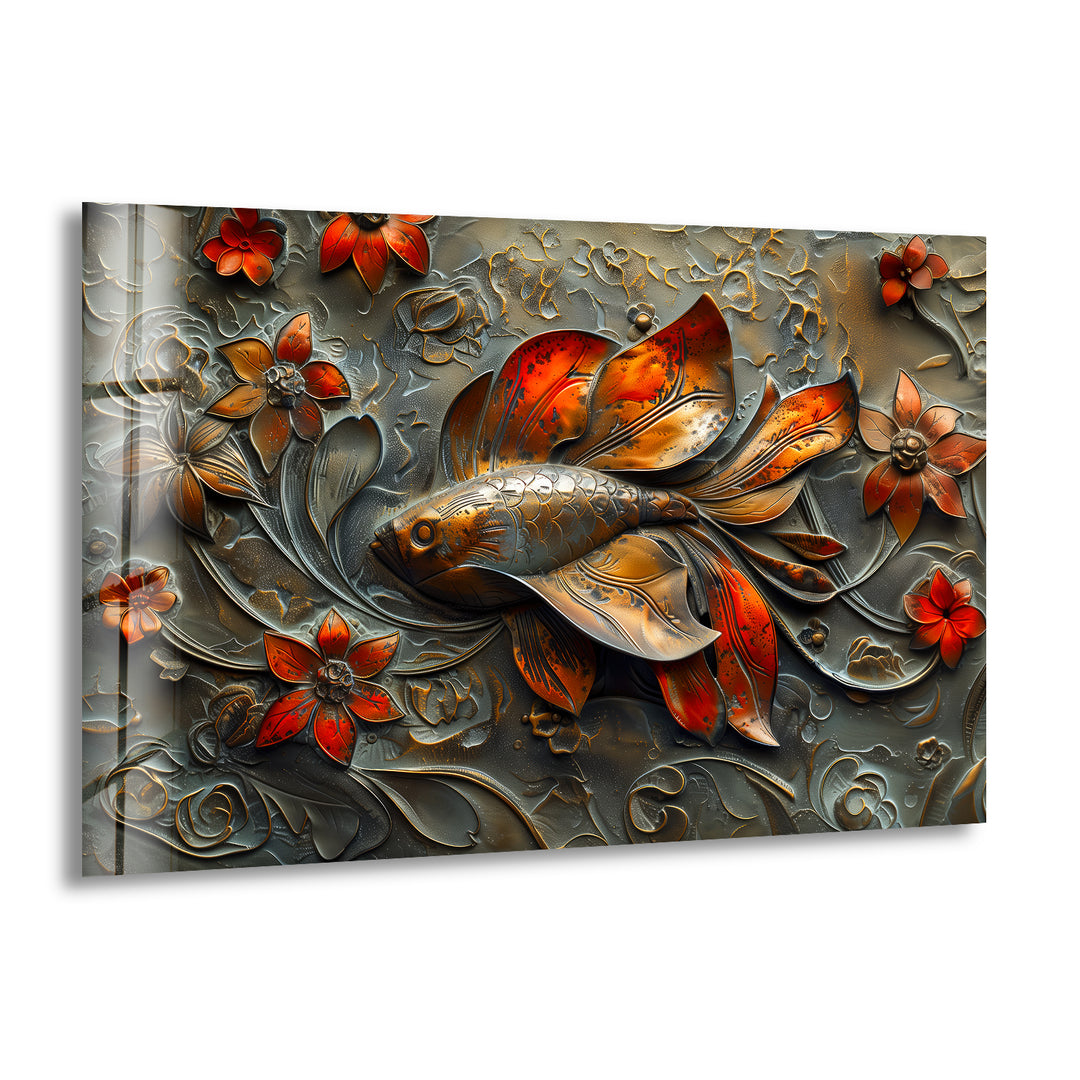 Sculpture Fishes Glass Art Painting & Cool Home Decor