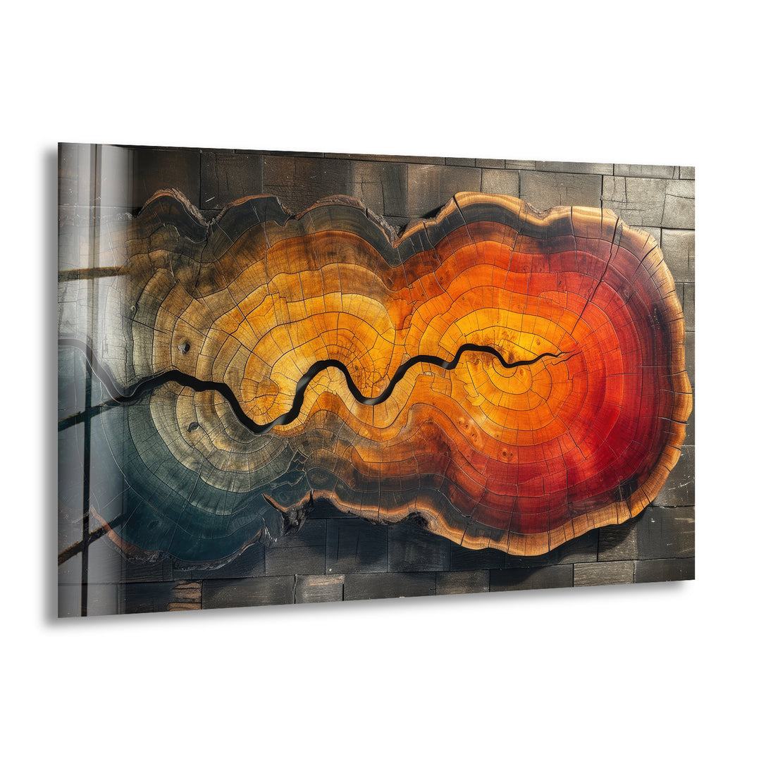 Wood Patterned Abstract Cool Glass Art & Photo on Glass