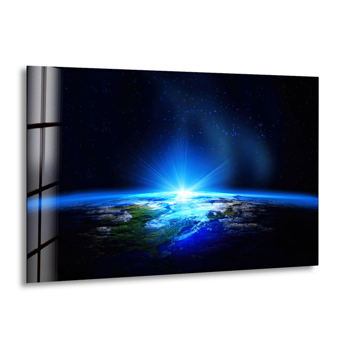 Planet Earth Glass Wall Art, print picture on glass, Tempered Glass Wall Art