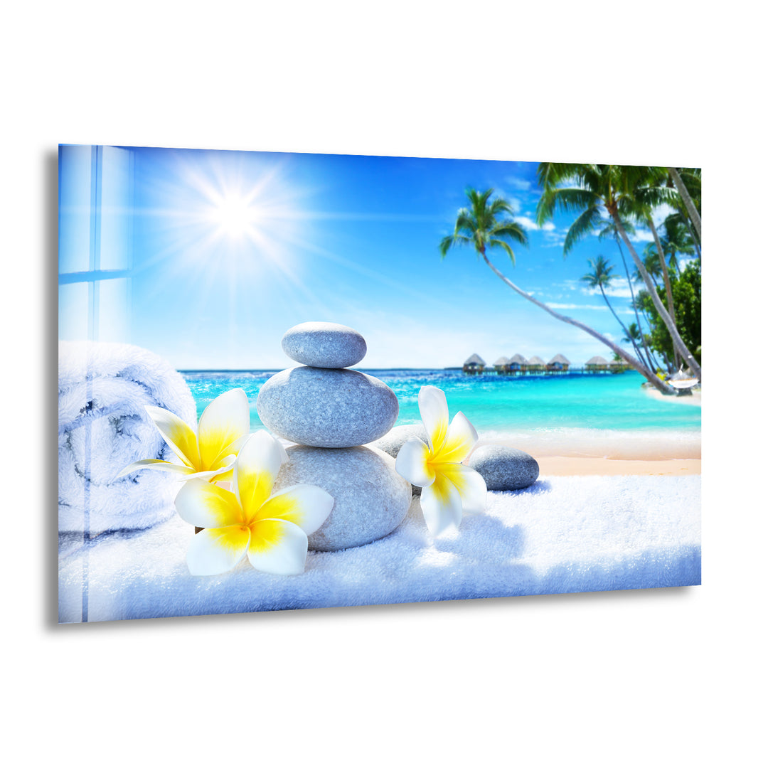 Zen Stones Relaxing Spa Glass Picture Prints & Cool Wall Art