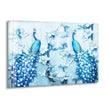 Blue Feather Peacock Tempered Glass Wall Art