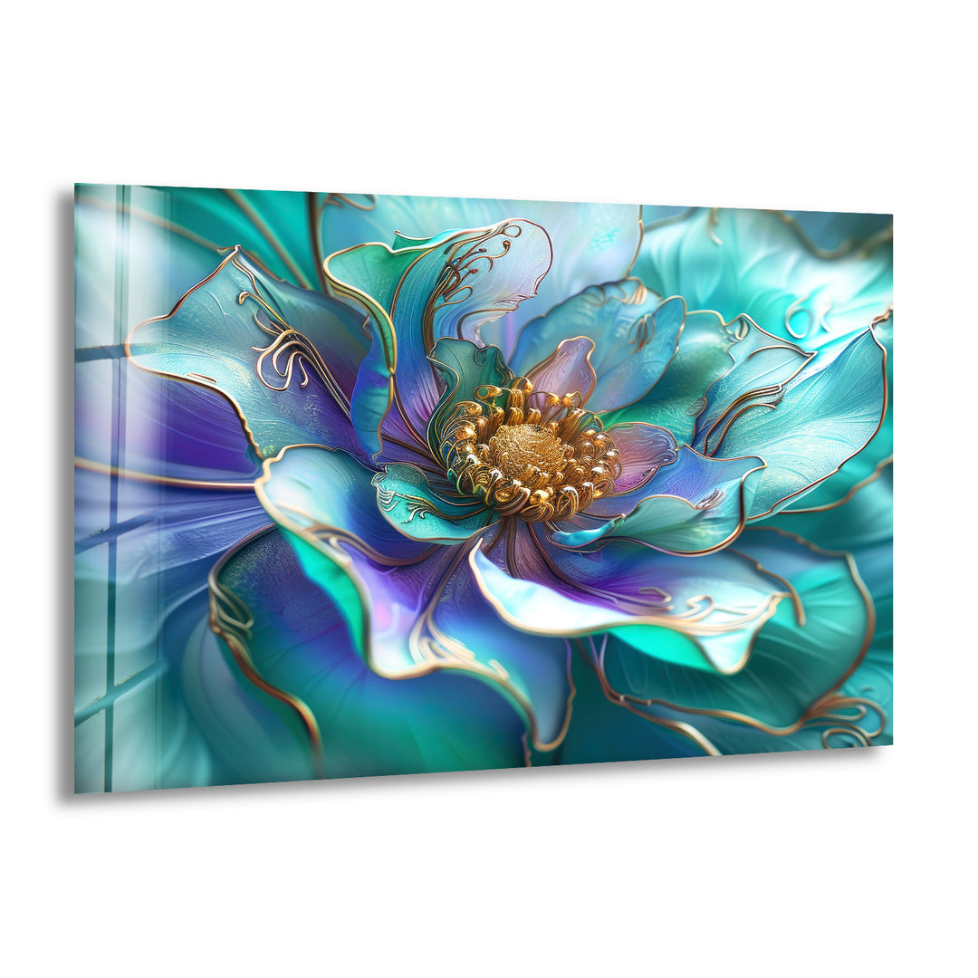 Abstarct Pearlescent Flower Close Up Glass Wall Art, print picture on glass, Tempered Glass Wall Art
