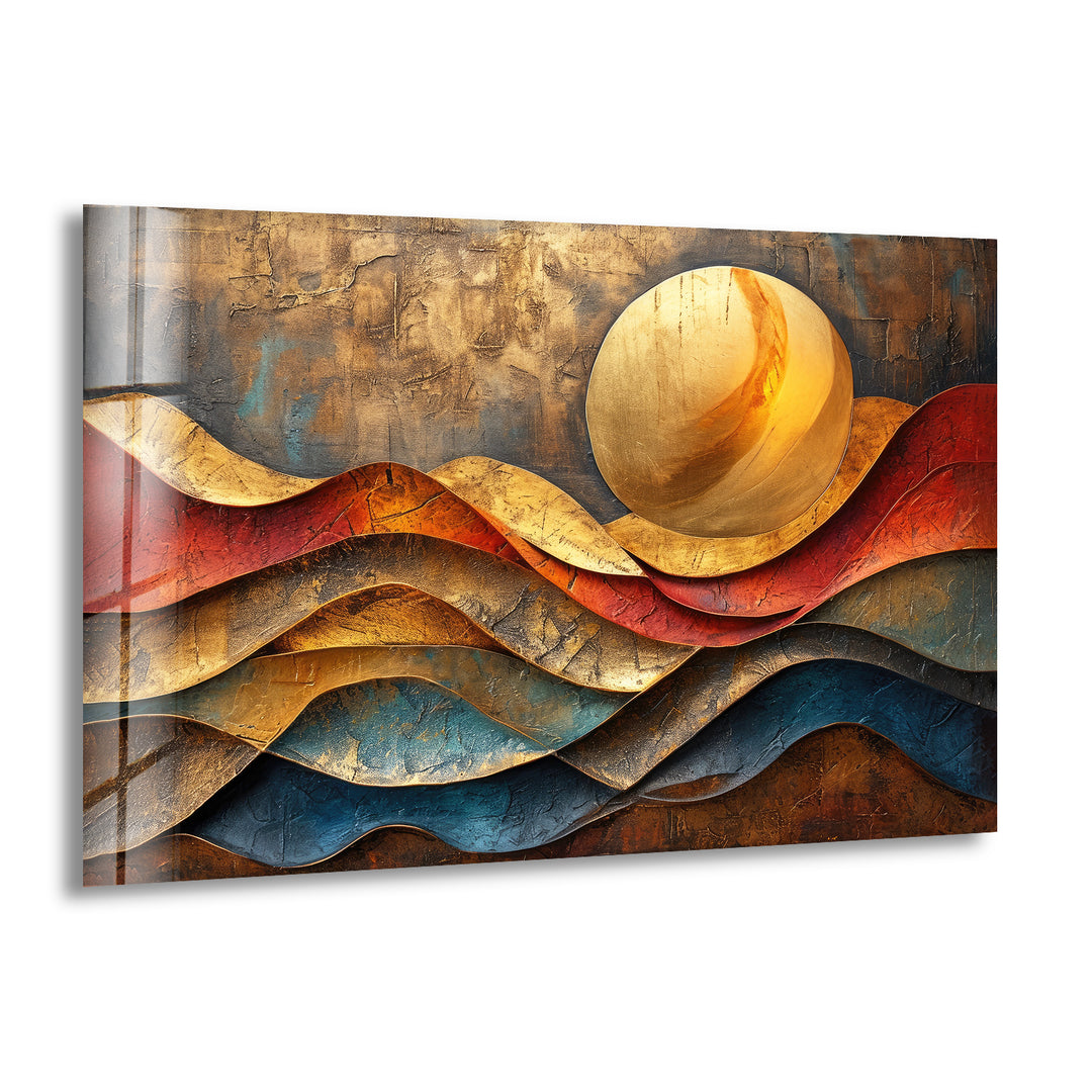 Sunset Abstract Painting Glass Picture Prints & Cool Wall Art