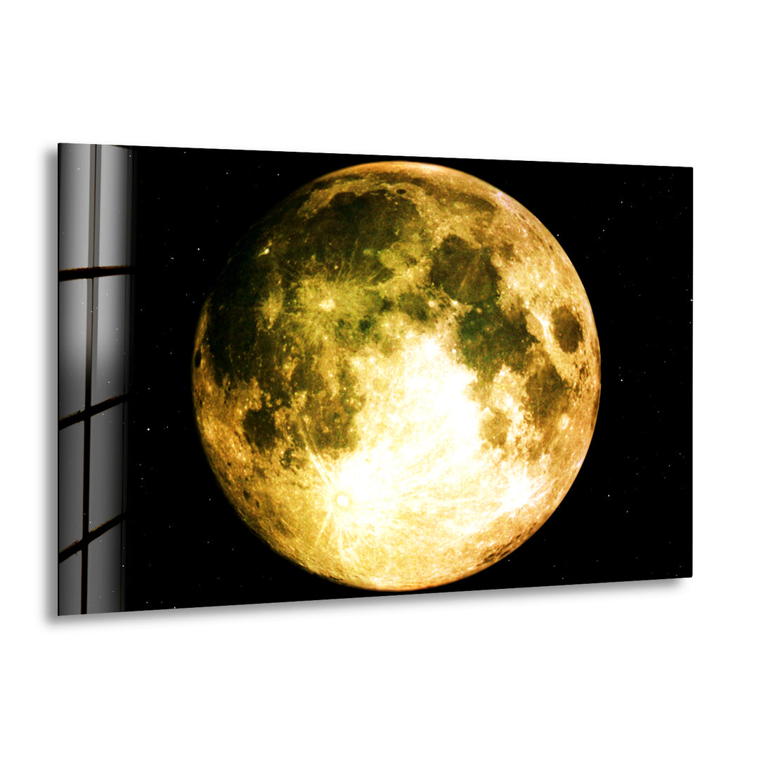 Full Moon Glass Wall Art, print on glass, glass printed photos