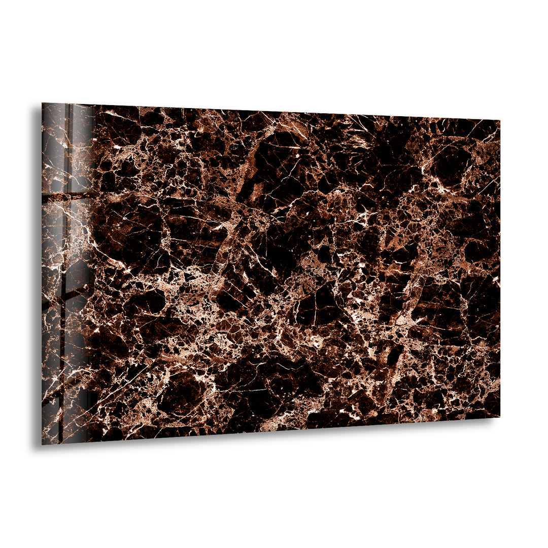 Copper & Black Marble Abstract Glass Wall Art stained glass wall art, stained glass wall decor
