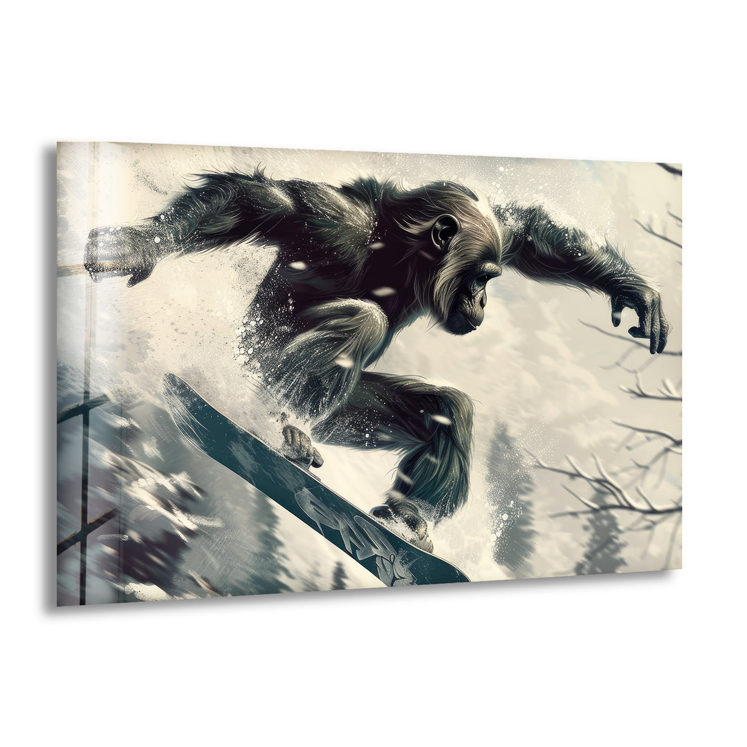 Skier Gorilla Glass Picture Prints & Cool Wall Art