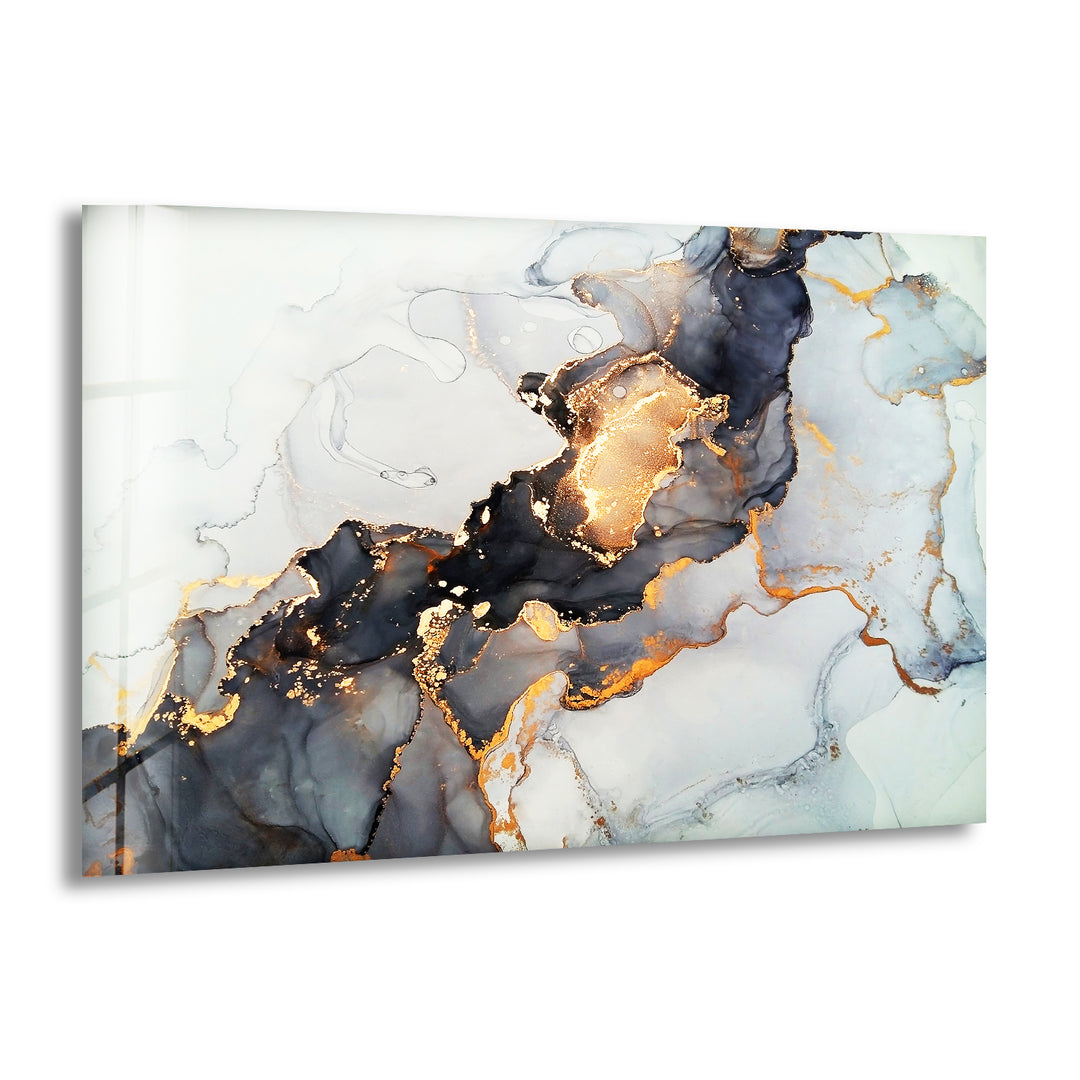 Gray Alcohol ink Art Glass Wall Art