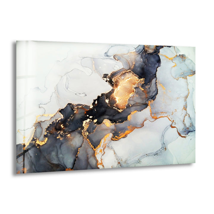 Gray Alcohol ink Art Glass Wall Art