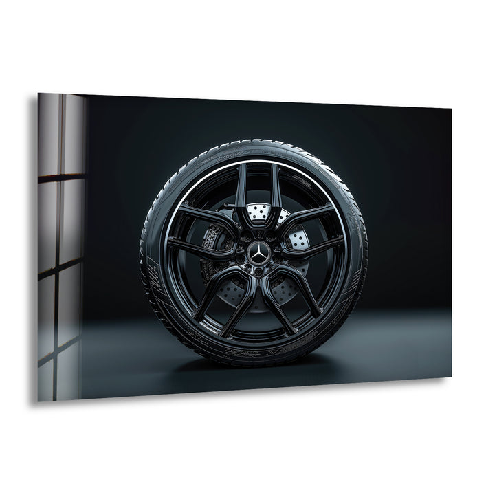 Mercedes Tire Glass Wall Art